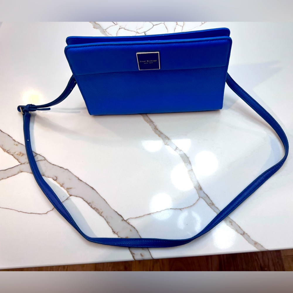 Issac Mizrahi cobalt blue leather purse